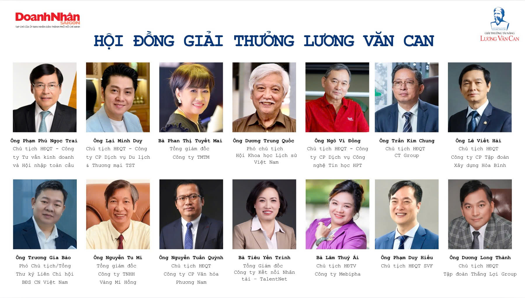 Members of the Luong Van Can Talent Awards Council